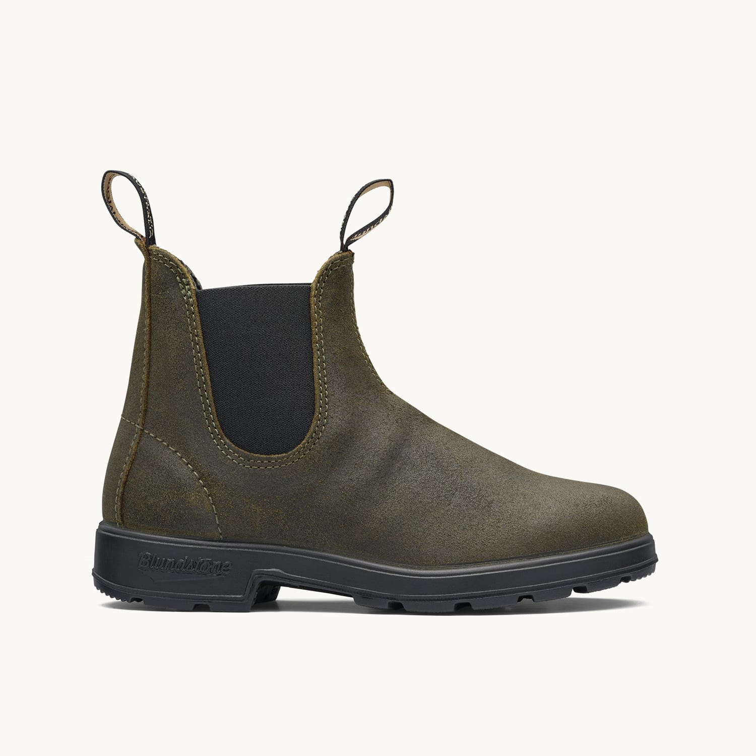 Blundstone 1615 Chelsea Boots Dark Olive Waxed Leather